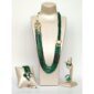 Set deluxe din agat verde si perle