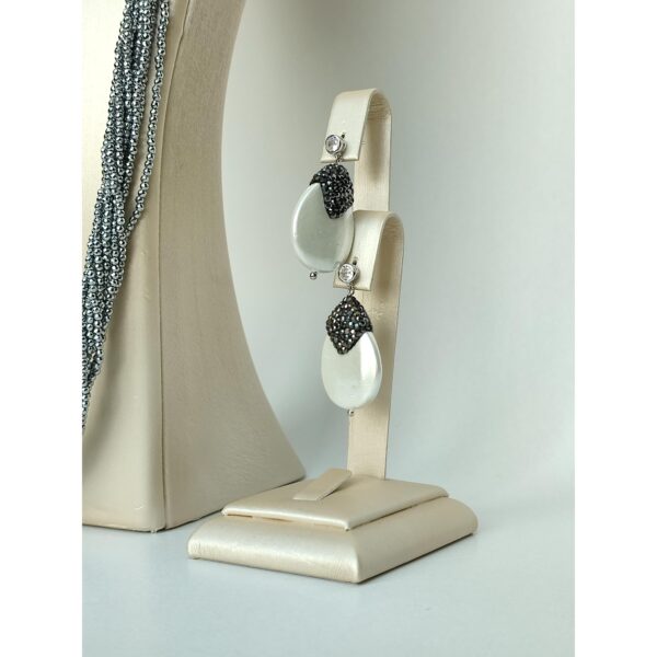 Set pearl drop din hematit natural 1 Set pearl drop din hematit natural 1