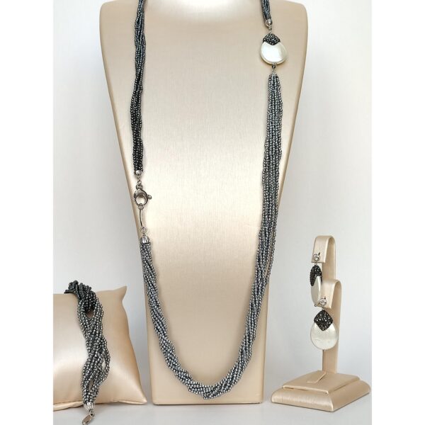 Set pearl drop din hematit natural 3 Set pearl drop din hematit natural 3