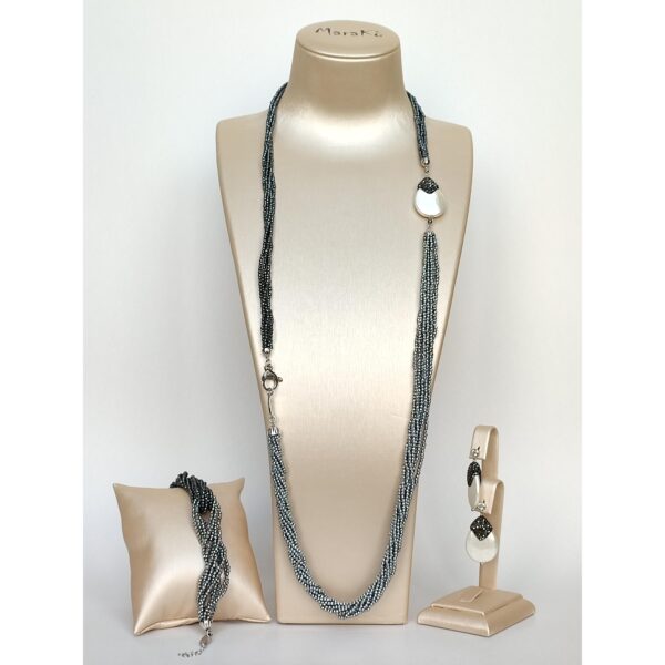 Set pearl drop din hematit natural 4 Set pearl drop din hematit natural 4