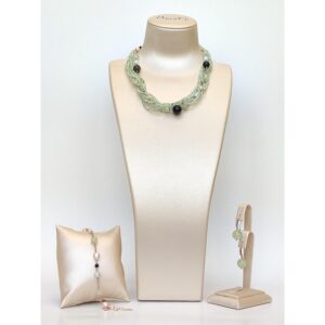 Set allure din cuart obsidian diaspor si perle 5