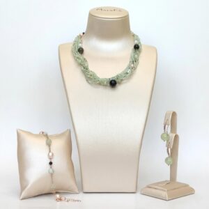 Set allure din cuart obsidian diaspor si perle 6