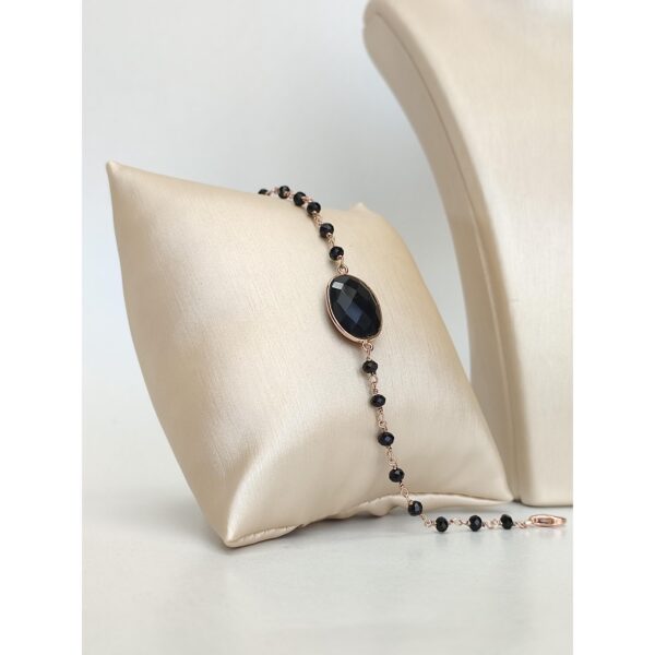 Bratara fortuna rozariu cu spinel si agat negru 1 Bratara fortuna rozariu cu spinel si agat negru 1