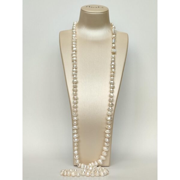 Colier celebrity charleston 130 cm din perle albe 1