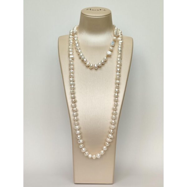 Colier celebrity charleston 130 cm din perle albe 2 Colier celebrity charleston 130 cm din perle albe 2