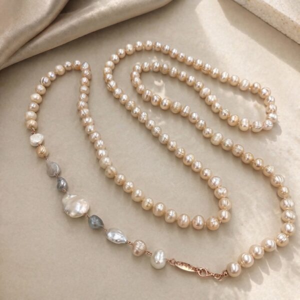 Colier celebrity charleston 130 cm din perle roz 1 1 Colier celebrity charleston 130 cm din perle roz 1 1