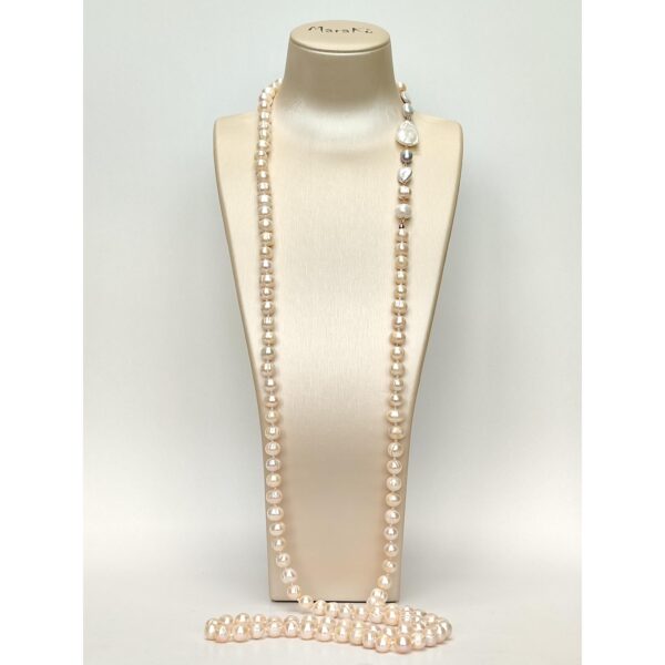 Colier celebrity charleston 130 cm din perle roz 1