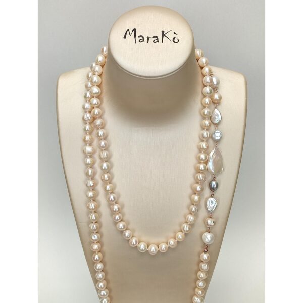 Colier celebrity charleston 130 cm din perle roz 2 Colier celebrity charleston 130 cm din perle roz 2