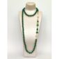 Colier celebrity charleston din agat verde perle si cuart 1