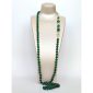 Colier celebrity charleston din agat verde perle si cuart 2