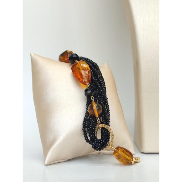 Set amberia din agat negru si chihlimbar mexican 1 Set amberia din agat negru si chihlimbar mexican 1