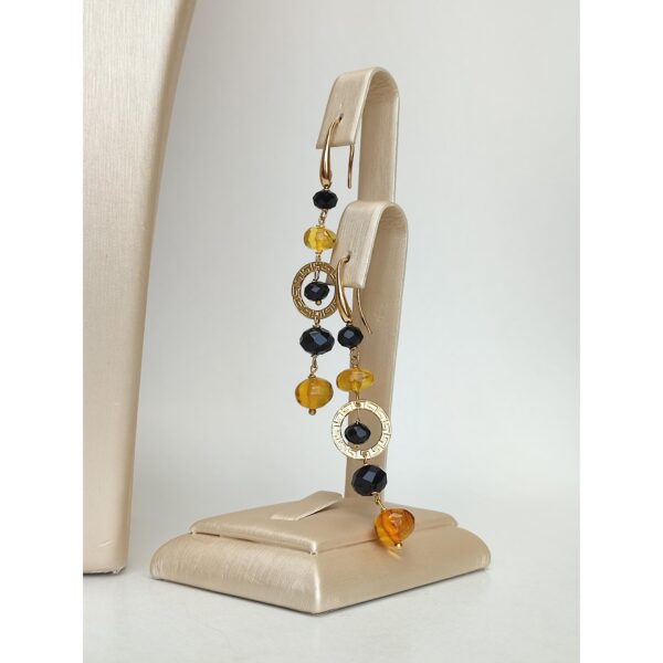 Set amberia din agat negru si chihlimbar mexican Set amberia din agat negru si chihlimbar mexican