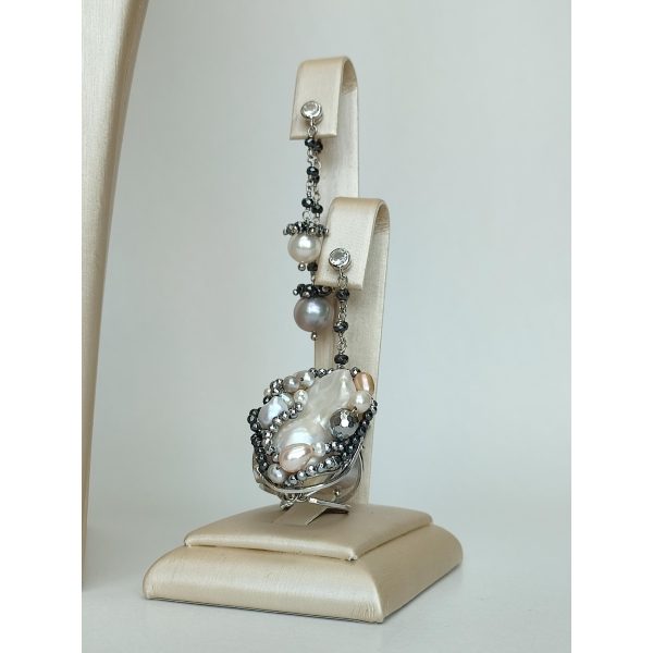 Set celeste din hematit natural si perle 4 Set celeste din hematit natural si perle 4