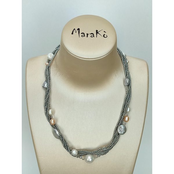 Set celeste din hematit natural si perle 7 Set celeste din hematit natural si perle 7