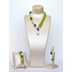Set eclipse din jad cuart si perle baroc 6