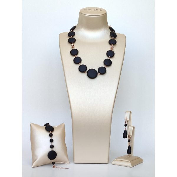 Set timeless din agat negru satinat 3