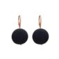 Cercei timeless cu disc din agat negru satinat