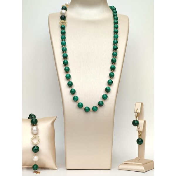 Set balance din malachit si perle baroc 3 Set balance din malachit si perle baroc 3