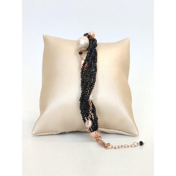 Bratara mystique din agat negru si perle Bratara mystique din agat negru si perle