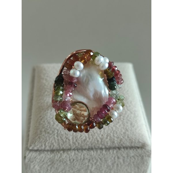 Inel sublime din turmalina si perla baroc 5 Inel sublime din turmalina si perla baroc 5