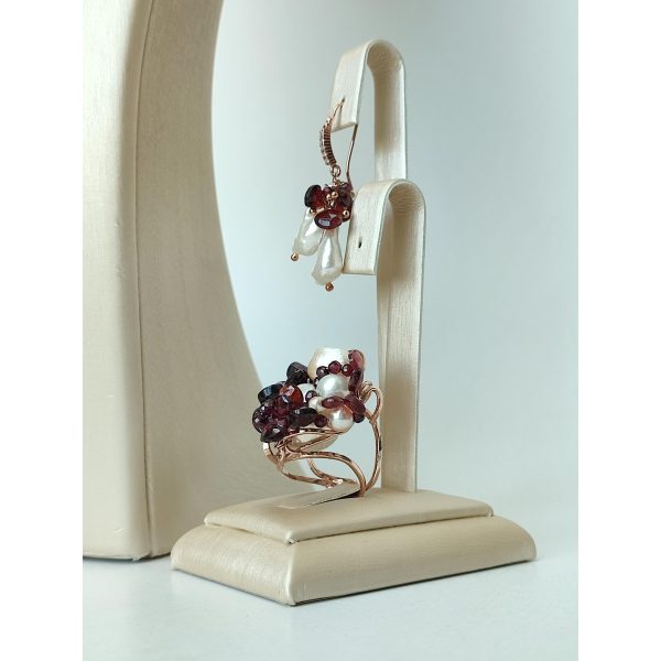 Set desire din granat si perle de cultura 5 Set desire din granat si perle de cultura 5