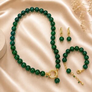 Set harmony din agat verde smarald