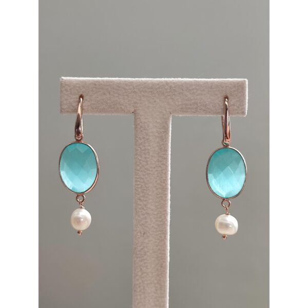 Cercei crown din jad verde acvatic si perle 2 Cercei crown din jad verde acvatic si perle 2