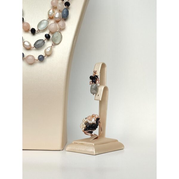 Set glamour din agat negru cuart si perle 2 Set glamour din agat negru cuart si perle 2