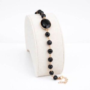 Bratara aurora din agat negru