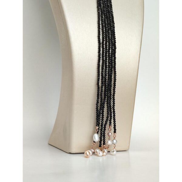 Colier siren din agat negru si perle 1 Colier siren din agat negru si perle 1