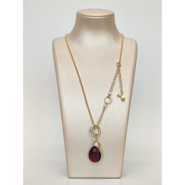 Lantisor fantasy cu pandantiv din agat rubiniu Lantisor fantasy cu pandantiv din agat rubiniu