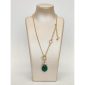 Lantisor fantasy cu pandantiv din agat verde smarald