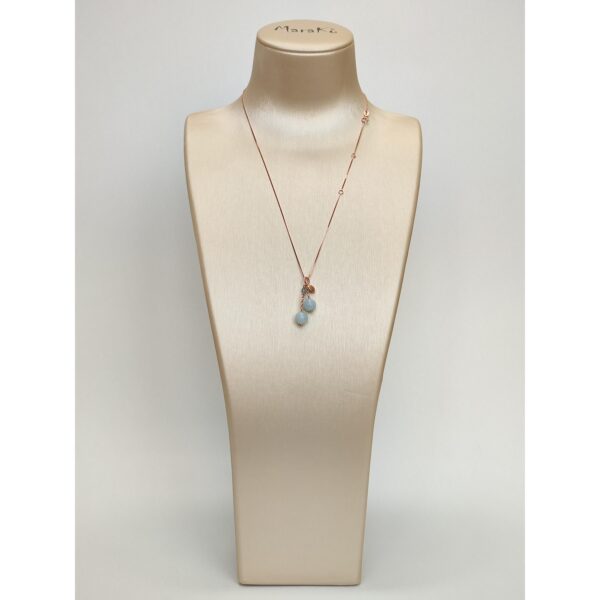 Colier cherry cu pandantiv din acvamarin 1 Colier cherry cu pandantiv din acvamarin 1