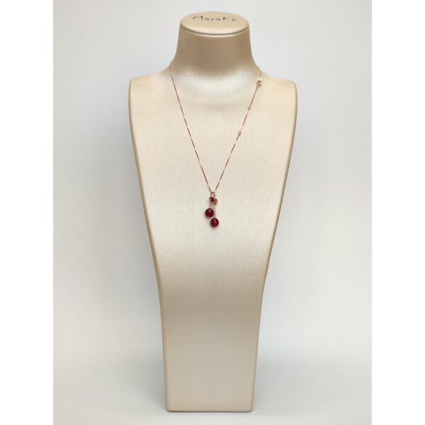 Colier cherry cu pandantiv din agat rubiniu 1 Colier cherry cu pandantiv din agat rubiniu 1