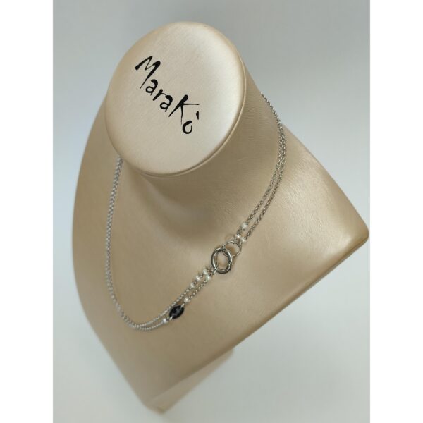 Lantisor moonlight dublu din argint placat cu rodiu 1 Lantisor moonlight dublu din argint placat cu rodiu 1