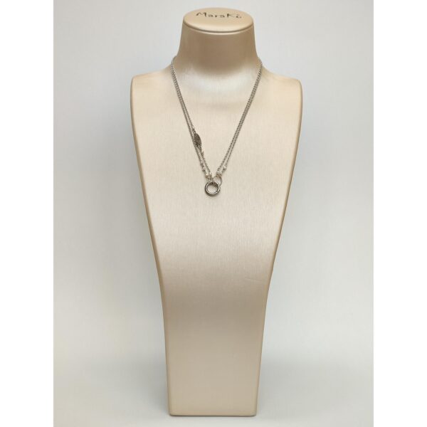 Lantisor moonlight dublu din argint placat cu rodiu Lantisor moonlight dublu din argint placat cu rodiu