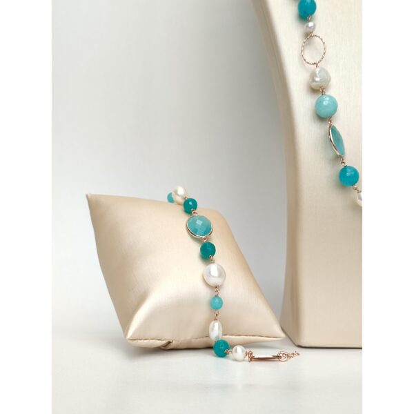 Set glory din jad verde acvatic si perle 1 Set glory din jad verde acvatic si perle 1