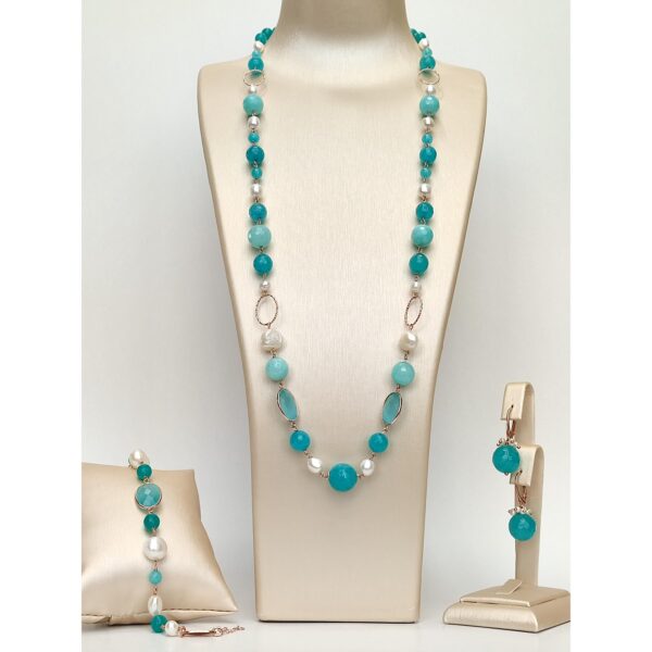 Set glory din jad verde acvatic si perle 2 Set glory din jad verde acvatic si perle 2