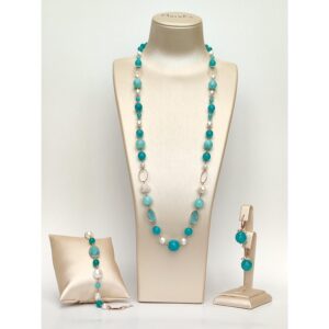 Set glory din jad verde acvatic si perle 3