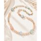 Colier alma din coral roz si acvamarin multicolor 3