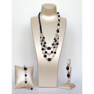 Set diva din agat negru si perle 3