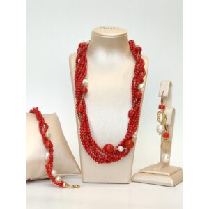 Set muse din coral de bambus si perle 1