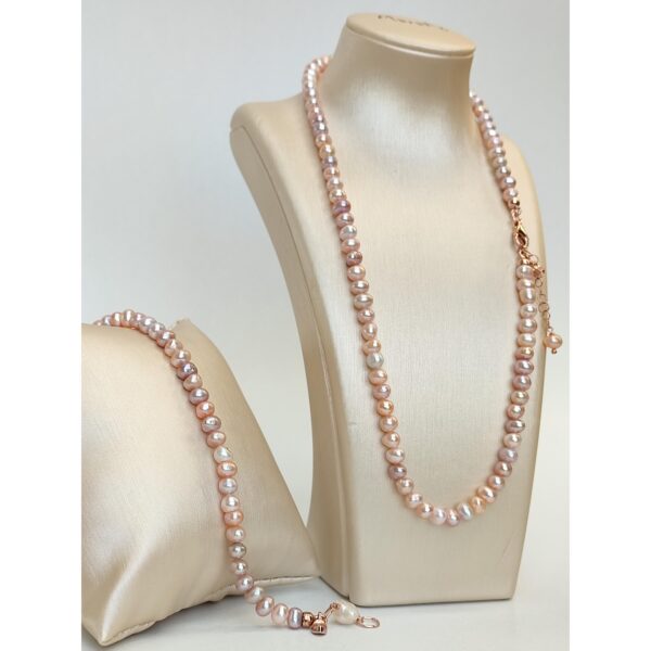 Set royal din perle de cultura roz 2 Set royal din perle de cultura roz 2