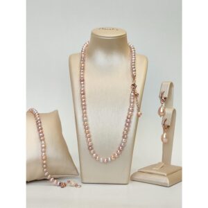 Set royal din perle de cultura roz