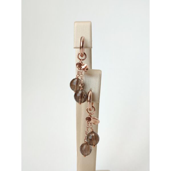 Cercei cherry cu pandantive din cuart fumuriu Cercei cherry cu pandantive din cuart fumuriu