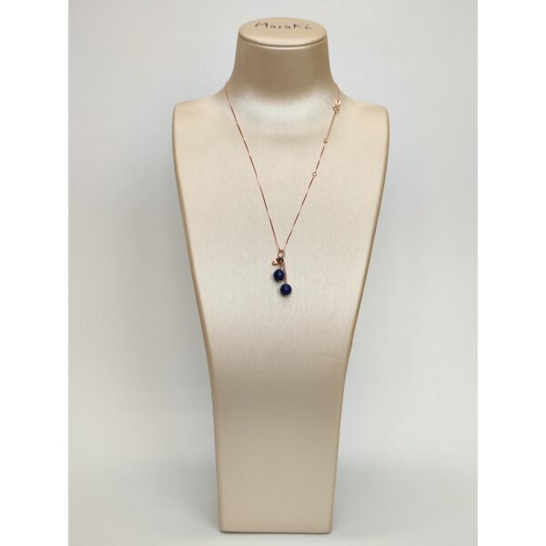 Colier cherry cu pandantiv din agat albastru safir 1 Colier cherry cu pandantiv din agat albastru safir 1