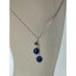 Colier cherry cu pandantiv din agat albastru safir