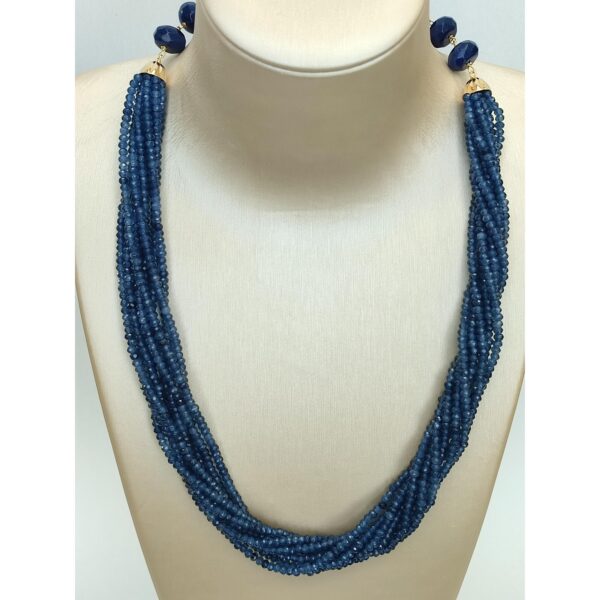 Colier greta din agat albastru safir 1 Colier greta din agat albastru safir 1