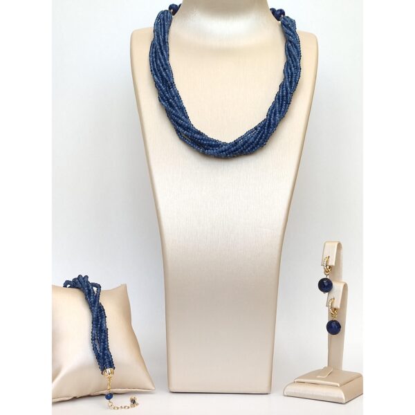 Colier greta din agat albastru safir 3 Colier greta din agat albastru safir 3