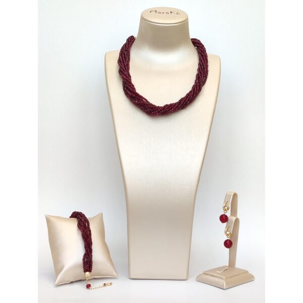 Colier greta din agat rubiniu 1 Colier greta din agat rubiniu 1